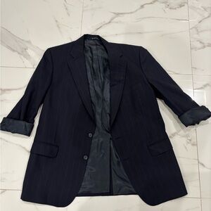 Men's Navy Pinstripe Burberrys’ Blazer